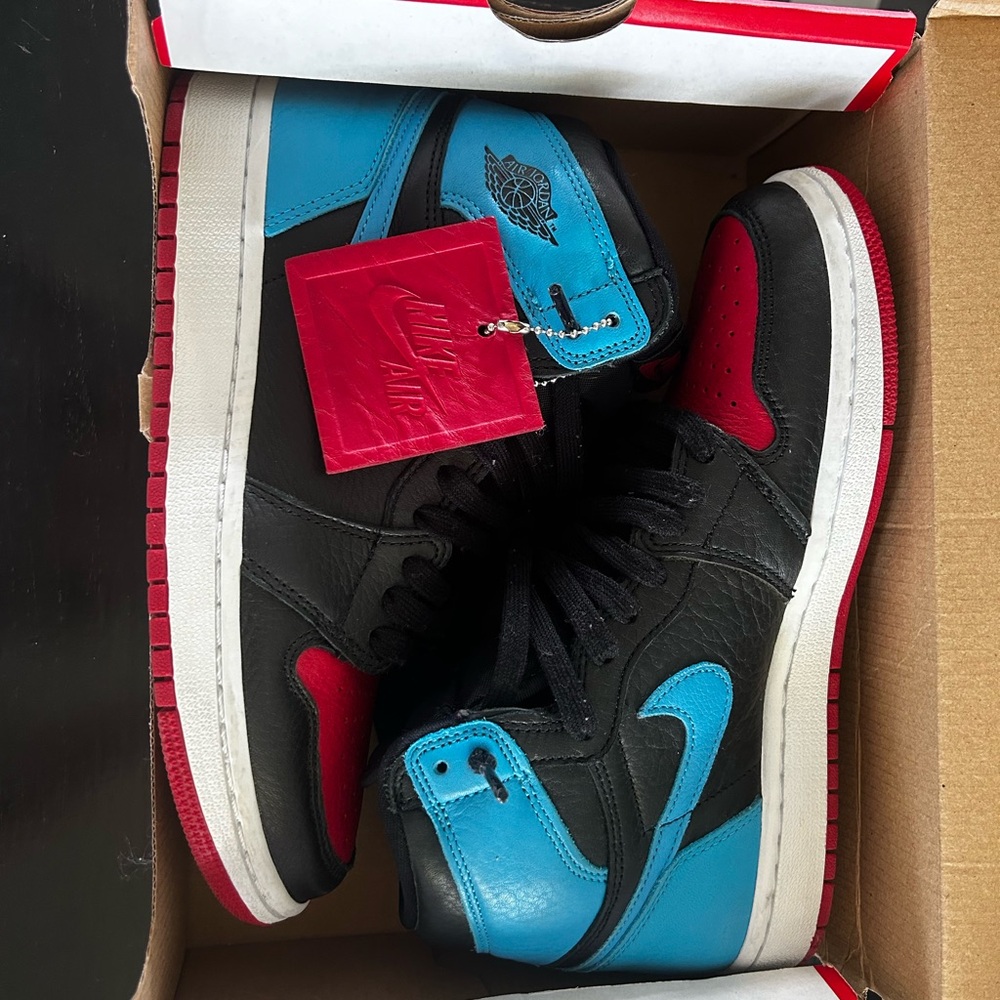 Nike Air Jordan Retro High in Black, Red, and Blue